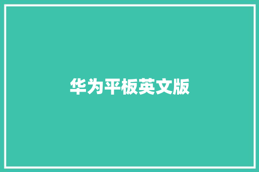 华为平板英文版 美食菜谱