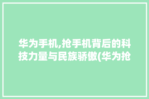 华为手机,抢手机背后的科技力量与民族骄傲(华为抢手机答案) 手机电脑