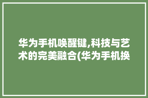 华为手机唤醒键,科技与艺术的完美融合(华为手机换醒键)