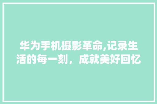 华为手机摄影革命,记录生活的每一刻，成就美好回忆(华为手机说拍照) 健康母婴