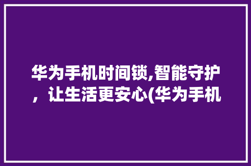 华为手机时间锁,智能守护，让生活更安心(华为手机时间锁) 时尚穿搭
