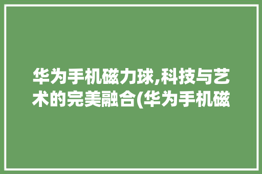 华为手机磁力球,科技与艺术的完美融合(华为手机磁力球) 健康母婴