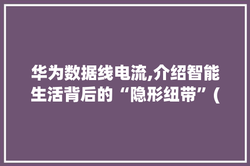 华为数据线电流,介绍智能生活背后的“隐形纽带”(华为数据线电流) 汽车常识
