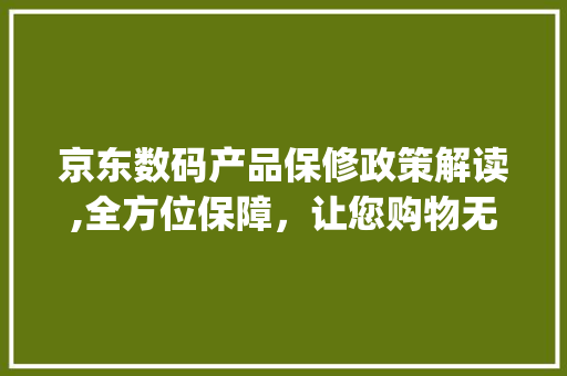 京东数码产品保修政策解读,全方位保障，让您购物无忧(京东数码产品保修)