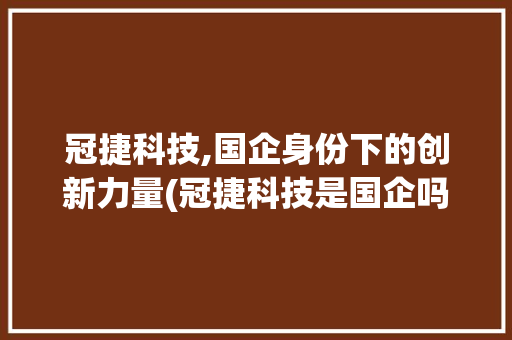 冠捷科技,国企身份下的创新力量(冠捷科技是国企吗) 旅游攻略