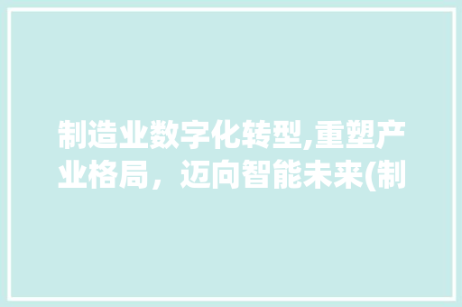 制造业数字化转型,重塑产业格局，迈向智能未来(制造业数字化转型) 美食菜谱