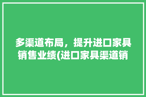 多渠道布局，提升进口家具销售业绩(进口家具渠道销售) 旅游攻略