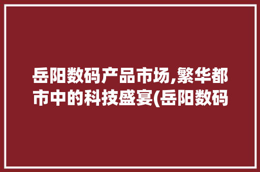 岳阳数码产品市场,繁华都市中的科技盛宴(岳阳数码产品地址) 旅游攻略