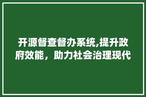 开源督查督办系统,提升政府效能，助力社会治理现代化(督查督办系统开源) 手机电脑