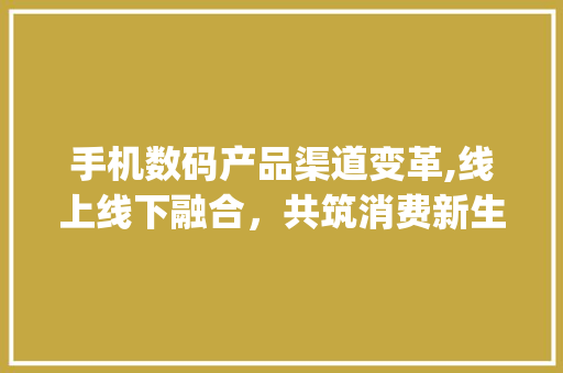 手机数码产品渠道变革,线上线下融合，共筑消费新生态(手机数码产品渠道) 旅游攻略