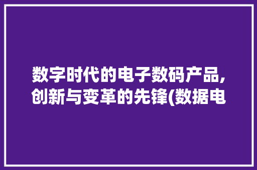 数字时代的电子数码产品,创新与变革的先锋(数据电子数码产品) 汽车常识