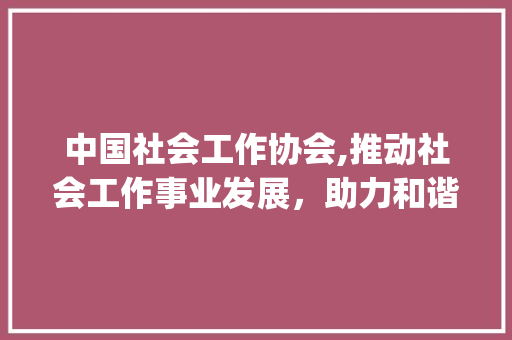 中国社会工作协会,推动社会工作事业发展，助力和谐社会建设(中国社会工作协会)