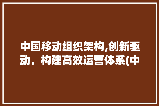 中国移动组织架构,创新驱动，构建高效运营体系(中国移动组织架构)