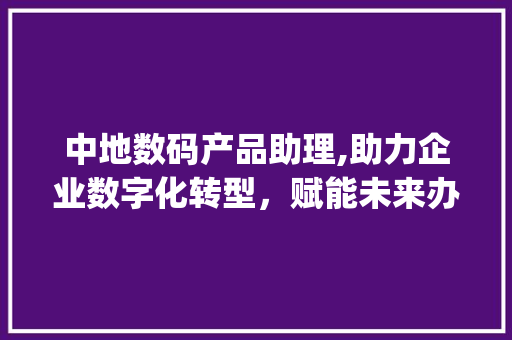 中地数码产品助理,助力企业数字化转型，赋能未来办公新生态(中地数码产品助理)