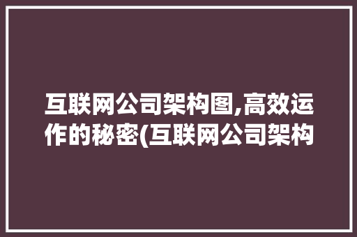 互联网公司架构图,高效运作的秘密(互联网公司架构图)