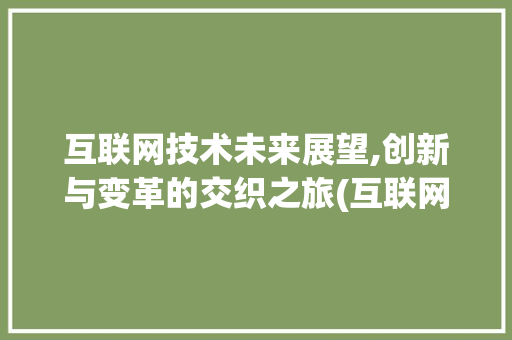 互联网技术未来展望,创新与变革的交织之旅(互联网技术的未来)