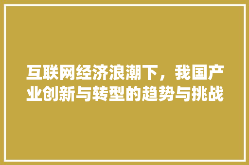 互联网经济浪潮下，我国产业创新与转型的趋势与挑战(互联网经济趋势图)