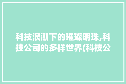 科技浪潮下的璀璨明珠,科技公司的多样世界(科技公司都有哪些) 美食菜谱