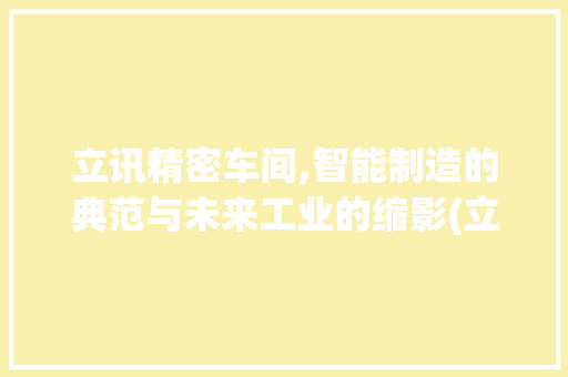 立讯精密车间,智能制造的典范与未来工业的缩影(立讯精密车间图片) 旅游攻略