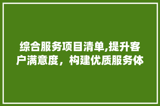 综合服务项目清单,提升客户满意度，构建优质服务体系(综合服务项目清单) 教育法律
