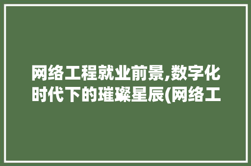 网络工程就业前景,数字化时代下的璀璨星辰(网络工程就业前景) 时尚穿搭