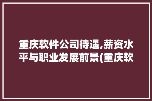重庆软件公司待遇,薪资水平与职业发展前景(重庆软件公司待遇)