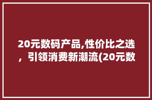 20元数码产品,性价比之选，引领消费新潮流(20元数码产品有) 健康母婴