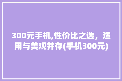 300元手机,性价比之选，适用与美观并存(手机300元) 汽车常识