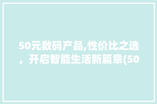 50元数码产品,性价比之选，开启智能生活新篇章(50块钱数码产品)