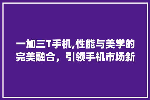 一加三T手机,性能与美学的完美融合，引领手机市场新潮流(一加三t手机)