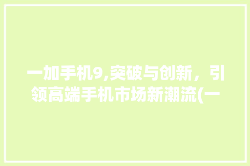 一加手机9,突破与创新，引领高端手机市场新潮流(一加手机9 )