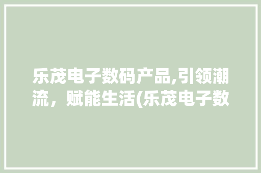 乐茂电子数码产品,引领潮流，赋能生活(乐茂电子数码产品)