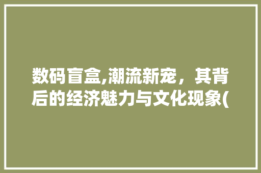 数码盲盒,潮流新宠，其背后的经济魅力与文化现象(数码盲盒数码产品) 汽车常识
