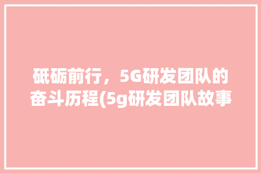 砥砺前行，5G研发团队的奋斗历程(5g研发团队故事) 手机电脑