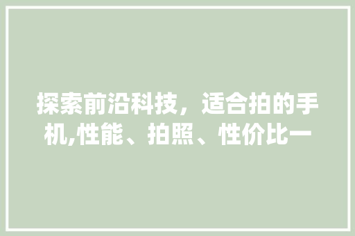 探索前沿科技，适合拍的手机,性能、拍照、性价比一网打尽！(适合拍的手机)