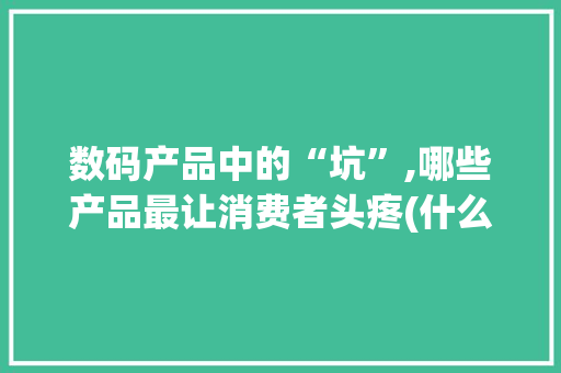 数码产品中的“坑”,哪些产品最让消费者头疼(什么数码产品最坑) 汽车常识