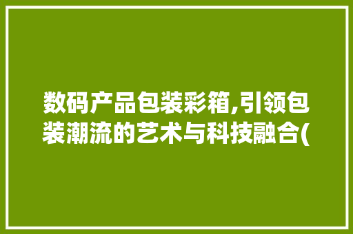 数码产品包装彩箱,引领包装潮流的艺术与科技融合(数码产品包装彩箱)