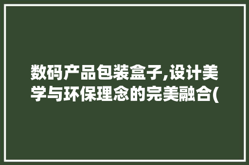数码产品包装盒子,设计美学与环保理念的完美融合(数码产品包装盒子) 时尚穿搭
