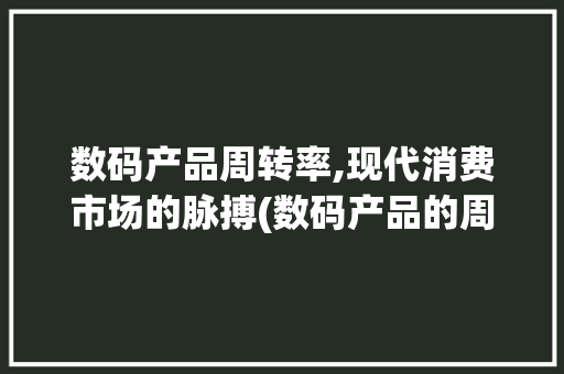 数码产品周转率,现代消费市场的脉搏(数码产品的周转率) 时尚穿搭
