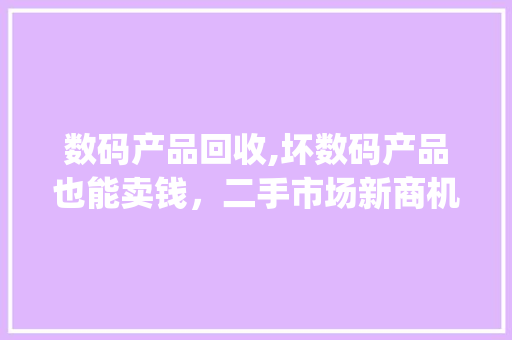 数码产品回收,坏数码产品也能卖钱，二手市场新商机(坏数码产品卖钱吗) 健康母婴