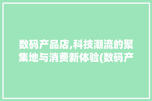 数码产品店,科技潮流的聚集地与消费新体验(数码产品店是什么) 汽车常识