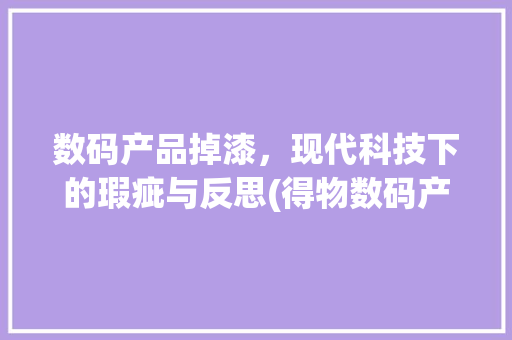 数码产品掉漆，现代科技下的瑕疵与反思(得物数码产品掉漆)