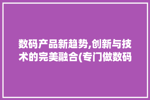 数码产品新趋势,创新与技术的完美融合(专门做数码产品的) 汽车常识