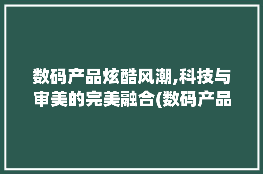 数码产品炫酷风潮,科技与审美的完美融合(数码产品炫酷  ) 手机电脑