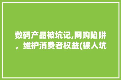 数码产品被坑记,网购陷阱，维护消费者权益(被人坑了数码产品)