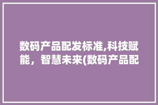 数码产品配发标准,科技赋能，智慧未来(数码产品配发标准)
