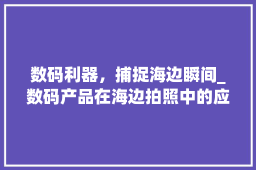 数码利器，捕捉海边瞬间_数码产品在海边拍照中的应用与方法(海边拍照数码产品) 时尚穿搭