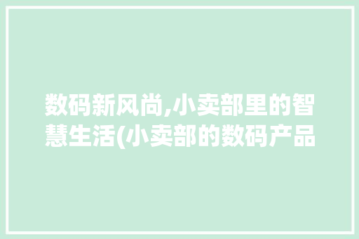 数码新风尚,小卖部里的智慧生活(小卖部的数码产品)