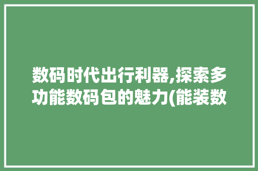 数码时代出行利器,探索多功能数码包的魅力(能装数码产品的包)