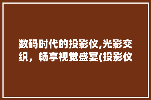 数码时代的投影仪,光影交织，畅享视觉盛宴(投影仪是数码产品) 旅游攻略